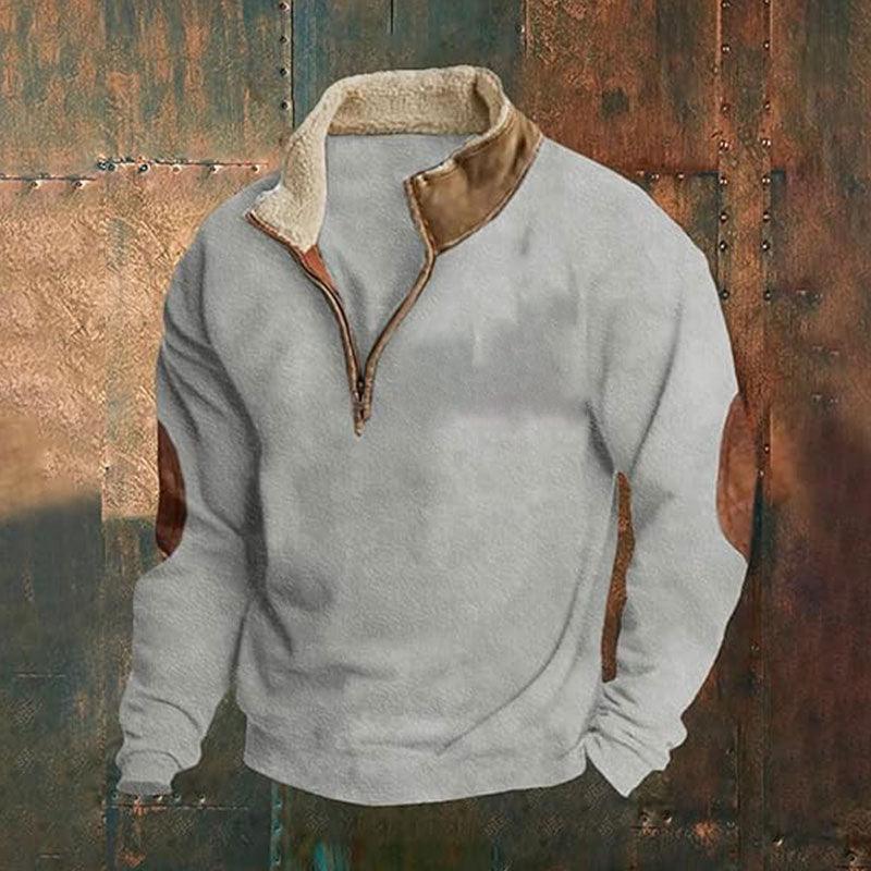Retro-Patchwork-Halbcardigan Herren LangarmpulloverEX-STOCK Canada