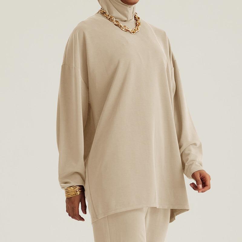 Middle Eastern Muslim Women's Loose Outerwear Long Sleeve Pants Suit - EX-STOCK Canada