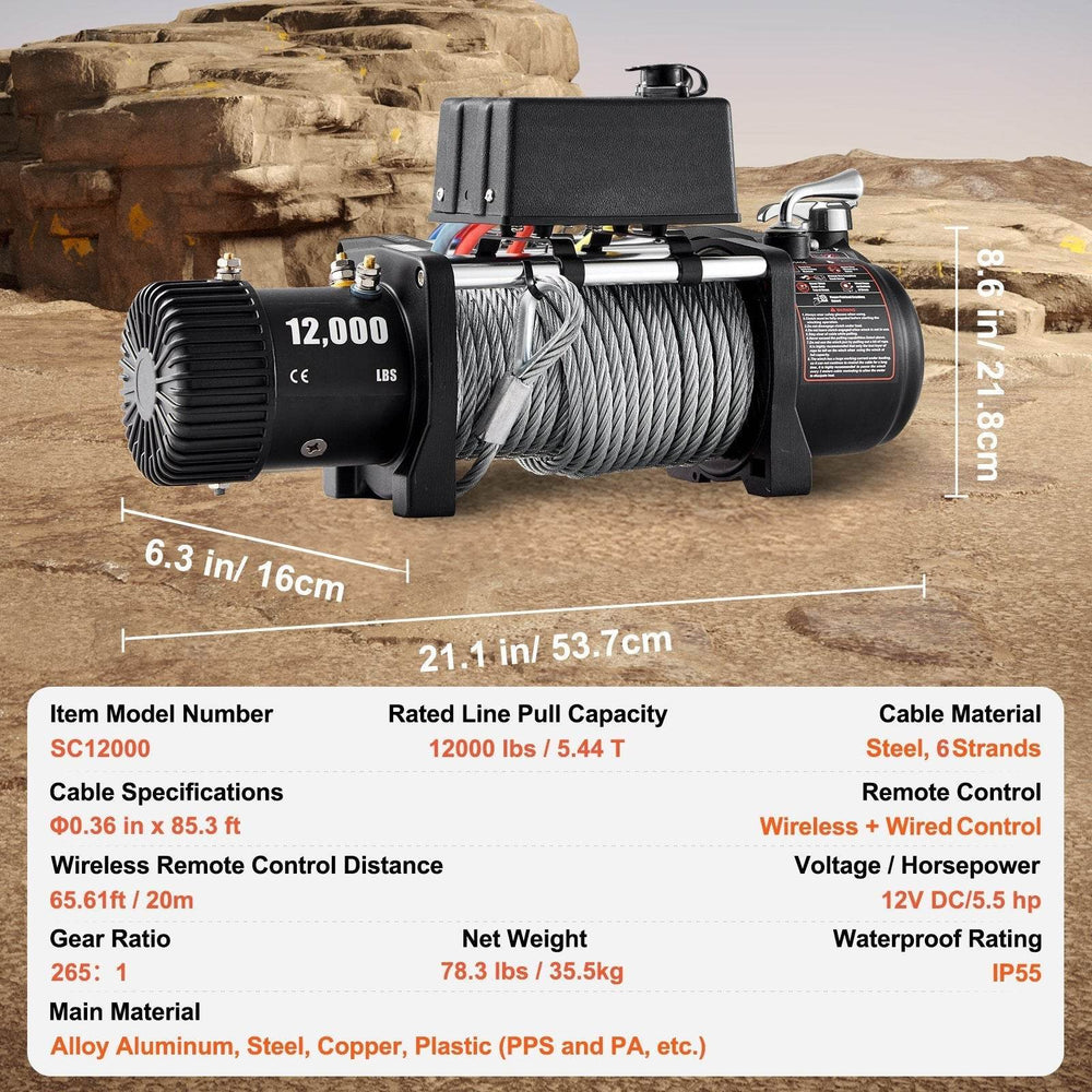 VEVOR Jeep winch UTV ATV Truck Winch heavy duty Pulling Lifter - EX-STOCK Canada