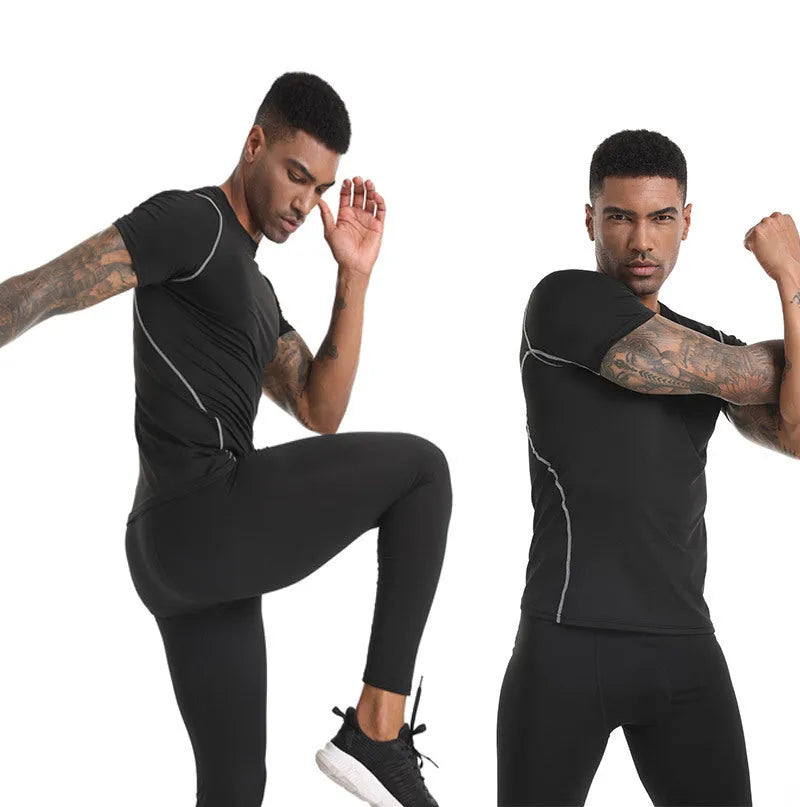 Men's Basketball Sports Tight Short-sleeved Workout Clothes - EX-STOCK CANADA