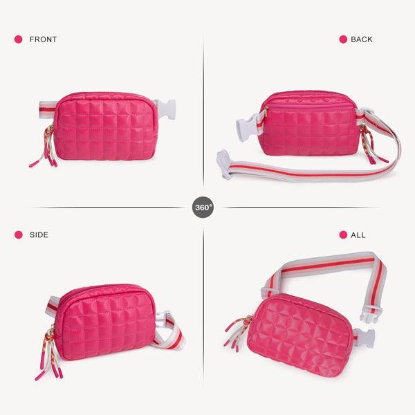 Puffer Bag Quilted Belt Bag Small Puffy Fanny Pack For Woman Running Traveling Hiking Workout Sports With Adjustable Strap-Rose EX-STOCK Canada