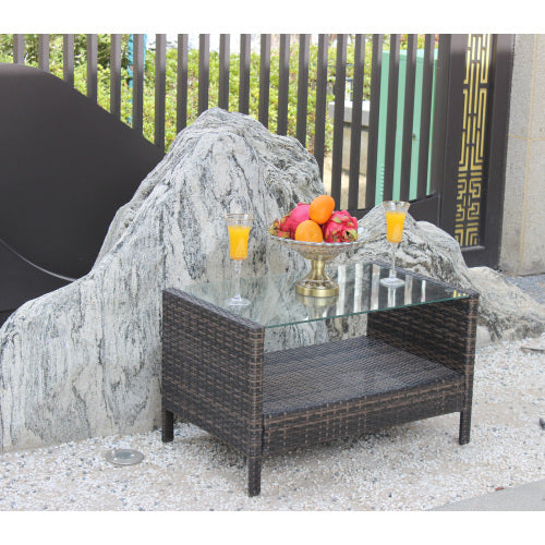 Outdoor-Patio-Möbel-Couchtisch mit klargespannter SicherheitsglasplatteEX-STOCK Canada