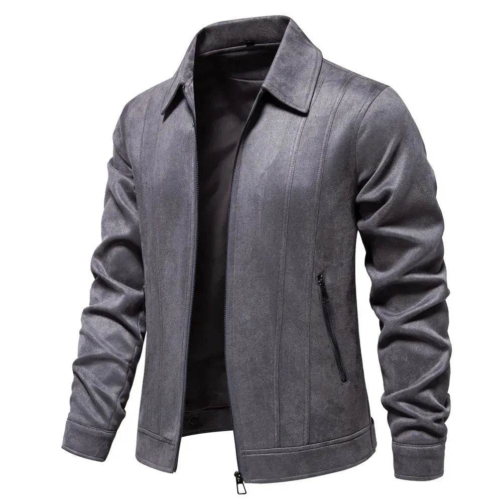 Fashion Lapel Zipper Jacket Autumn And Winter Solid Suede Coat Men's Clothing Outdoor - EX-STOCK Canada