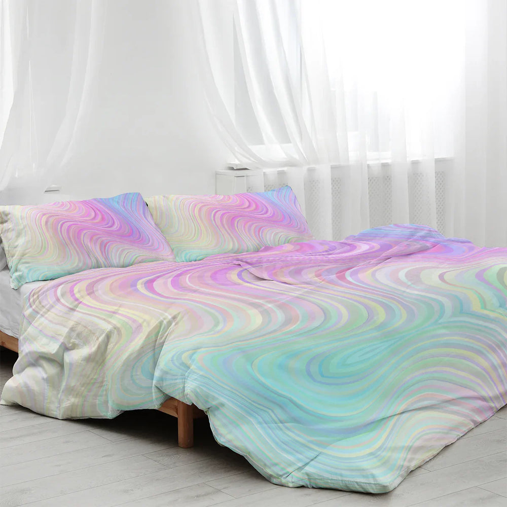 Girly Duvet Cover Rainbow Glitter Ombre Bedding Sets 3 Pcs Chic Purple Blue Green Pastel Bed Spreads Sparkle Quilt Cover Set With 2 Pillow Shams EX-STOCK Canada