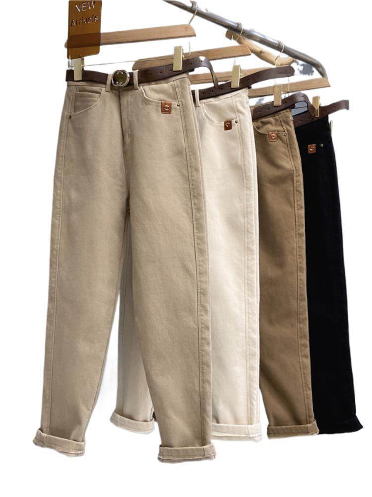 Plus Size Women's High Waist Denim Thick Trousers - EX-STOCK Canada