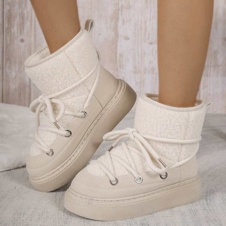 Plus Size Platform Cross Strap Snow Boots - EX-STOCK Canada