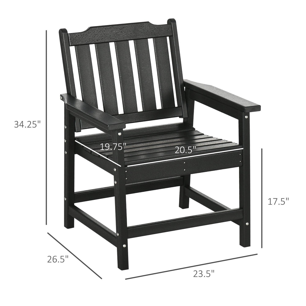 Sillas de patio de 2 piezas para todo clima, juego de sillas de comedor de patio de HDPE, muebles de exterior resistentes como madera, negroEX-STOCK Canada