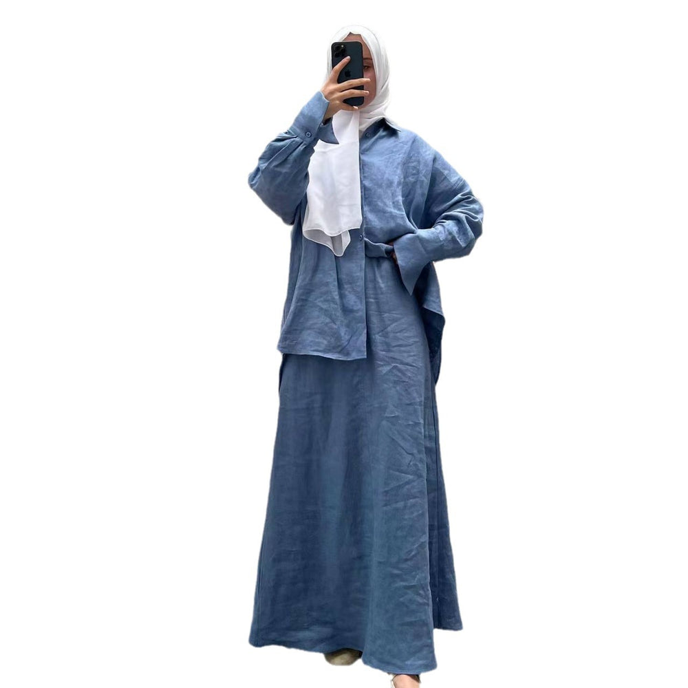 Women's Muslim Loose Long Sleeve Shirt Skirt - EX-STOCK Canada