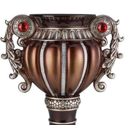 17.5 Tall Delicata Urn-Shaped Decorative Vase, Bronze With Silver Accents - EX-STOCK Canada