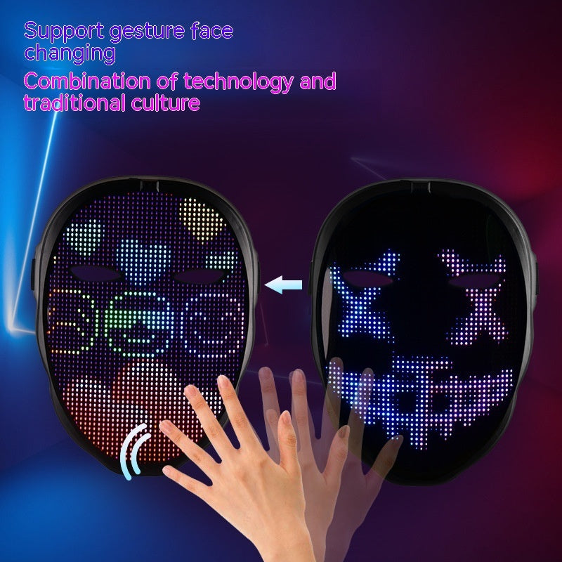 Maschere per il viso di Halloween Maschera luminosa a LED a colori completi Maschera che cambia volto Accessori per feste e barEX-STOCK Canada