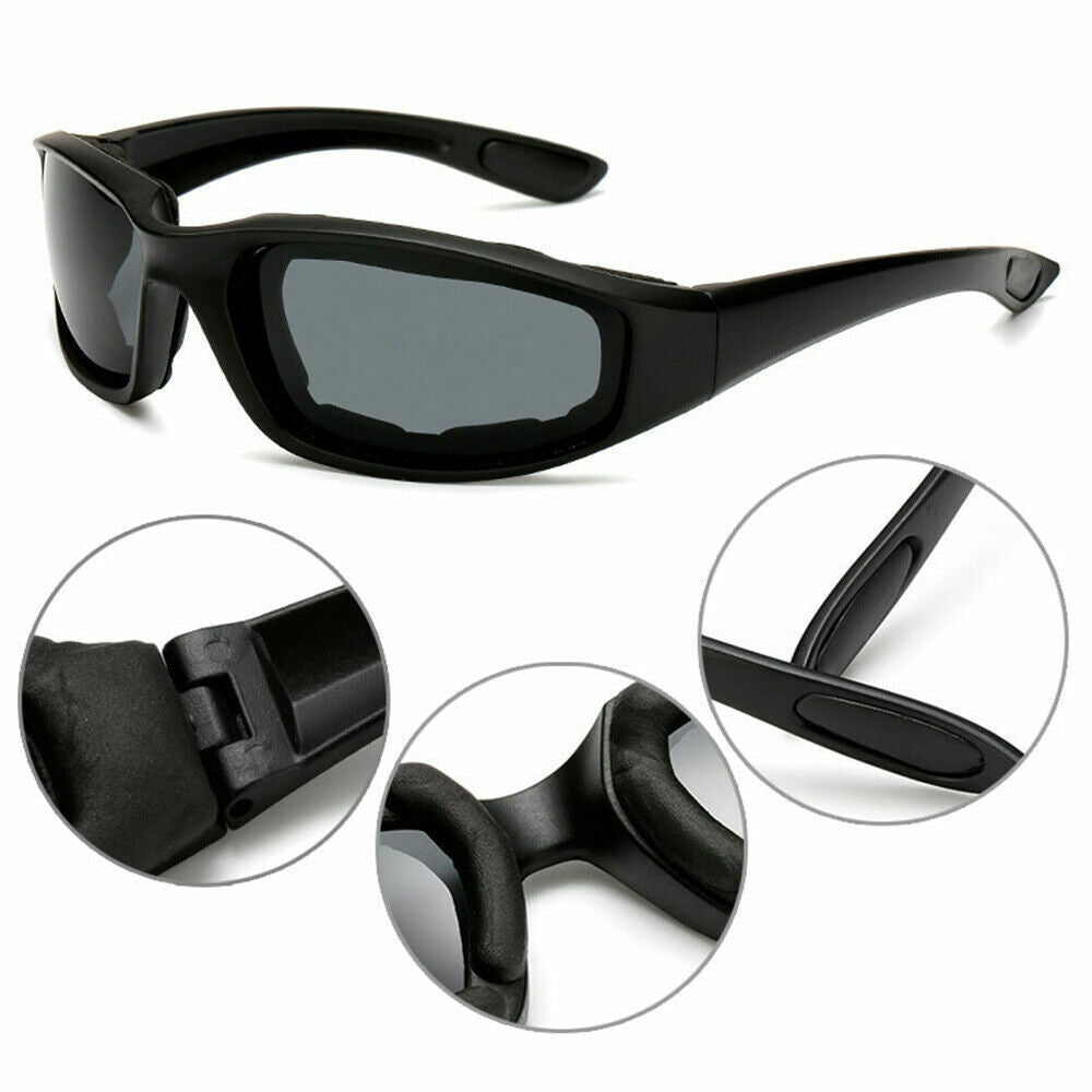 Cycling Sunglasses Chopper Outdoor Sports Glasses For Men Wrap Around UV400 Protection For Fishing Driving Glasses Windproof Gray Lens EX-STOCK