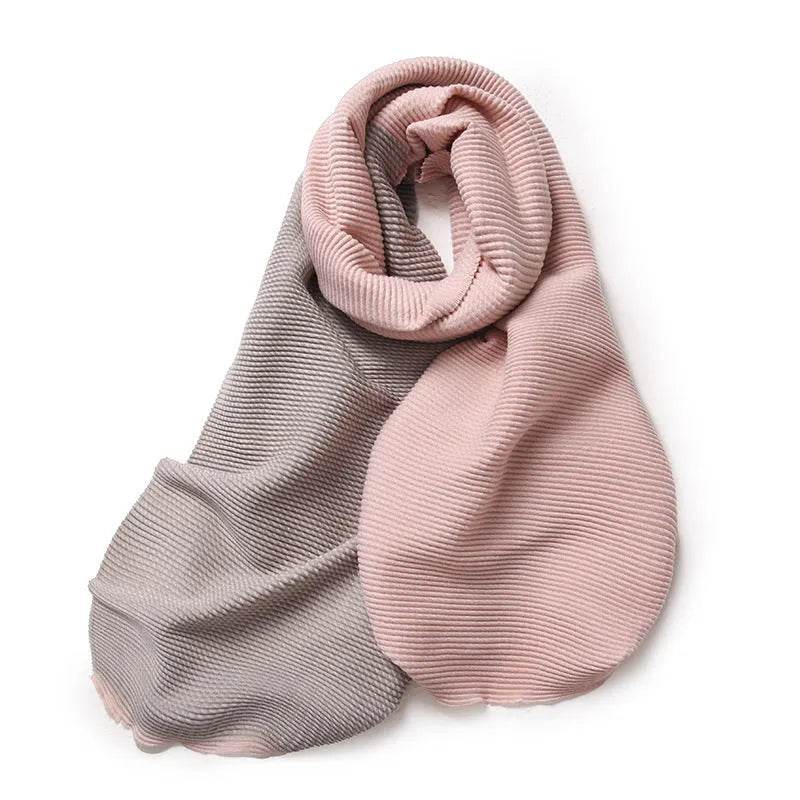 Gradient Mixed-color Scarf Winter Double-sided Wrinkled Imitation Cashmere Scarf Popular Versatile And Elegant Shawl For Women - EX-STOCK Canada