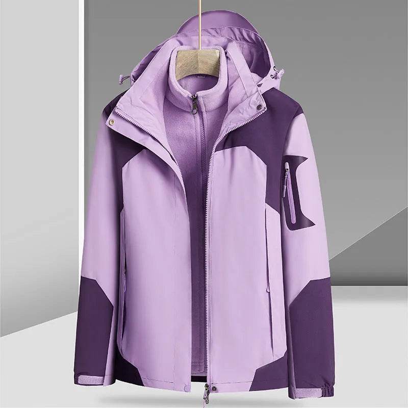 Three-in-one Removable Liner With Velvet Thickening Windproof Waterproof Jacket - EX-STOCK Canada