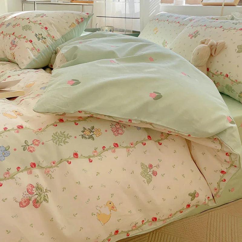 Four-piece Bed Set Pure Cotton Student Dormitory Duvet Cover Sheets EX-STOCK Canada