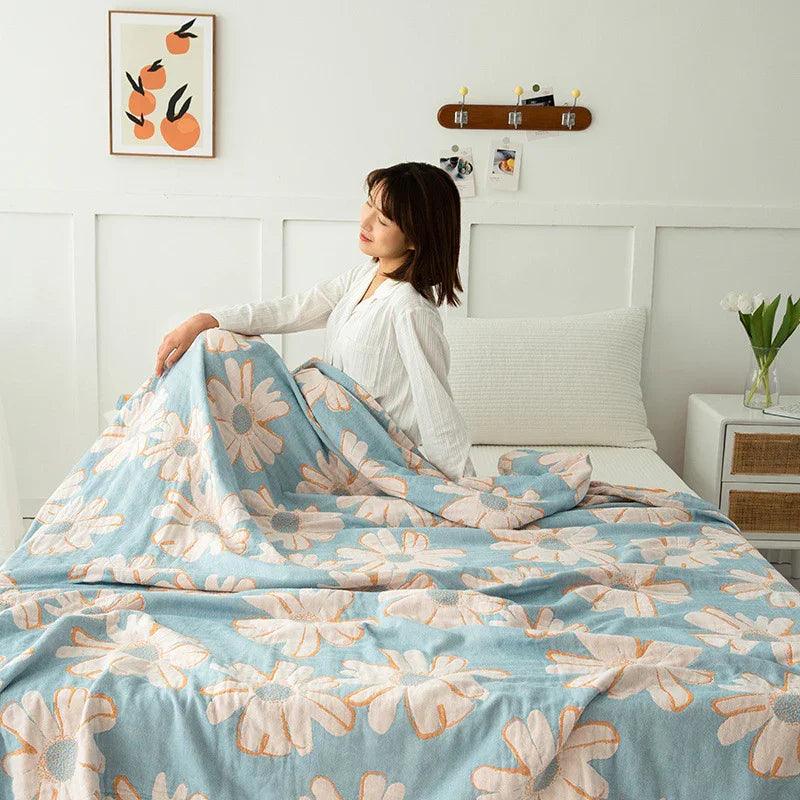 Couverture serviette en gaze de coton à quatre couches Couverture pour climatisation Couette fineEX-STOCK Canada