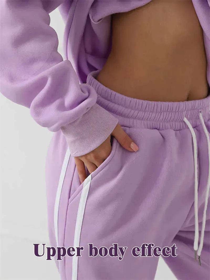 Fashion Casual joggers and hoodie set women's - EX-STOCK Canada