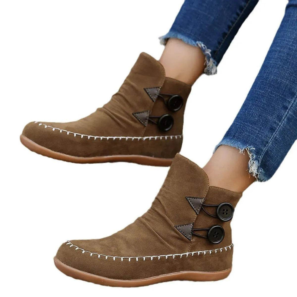 Button Design Ankle Boots For Women Autumn And Winter - EX-STOCK Canada