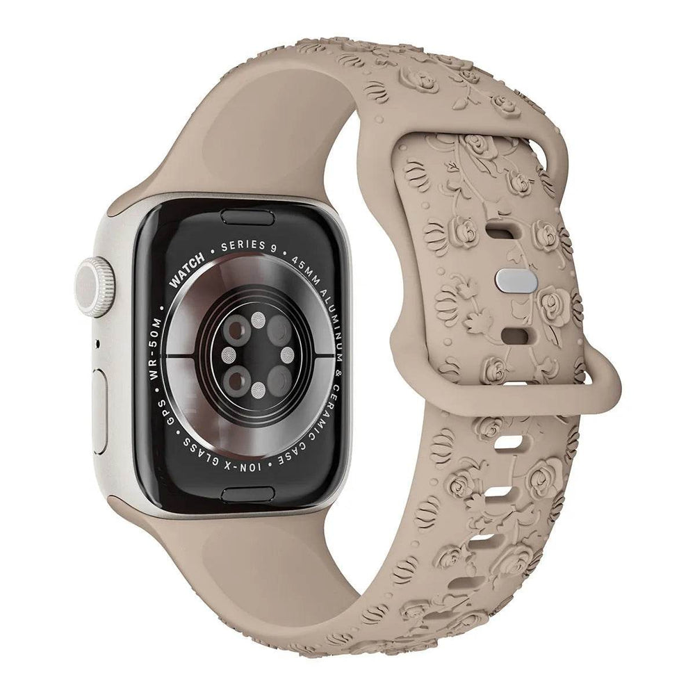 Embossed Rose Silicone Watch Strap - EX-STOCK Canada