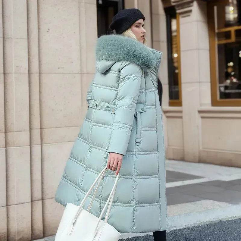 Women's Mid Length Fur Hoodie Winter Jacket Coat - EX-STOCK Canada