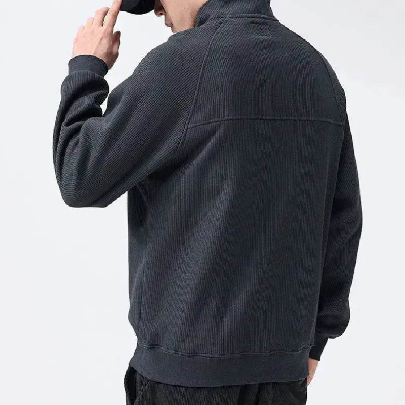 Autumn Winter half zip Stand-collar Fleece Sweatshirt Pullover tops for men - EX-STOCK Canada