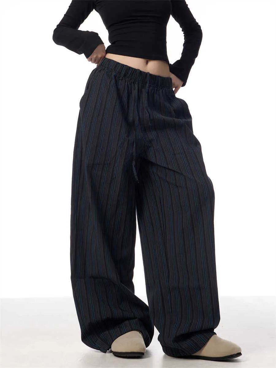 American Vintage Stripe Machete Wide-leg Casual Baggy Trouser Pants Women - EX-STOCK Canada