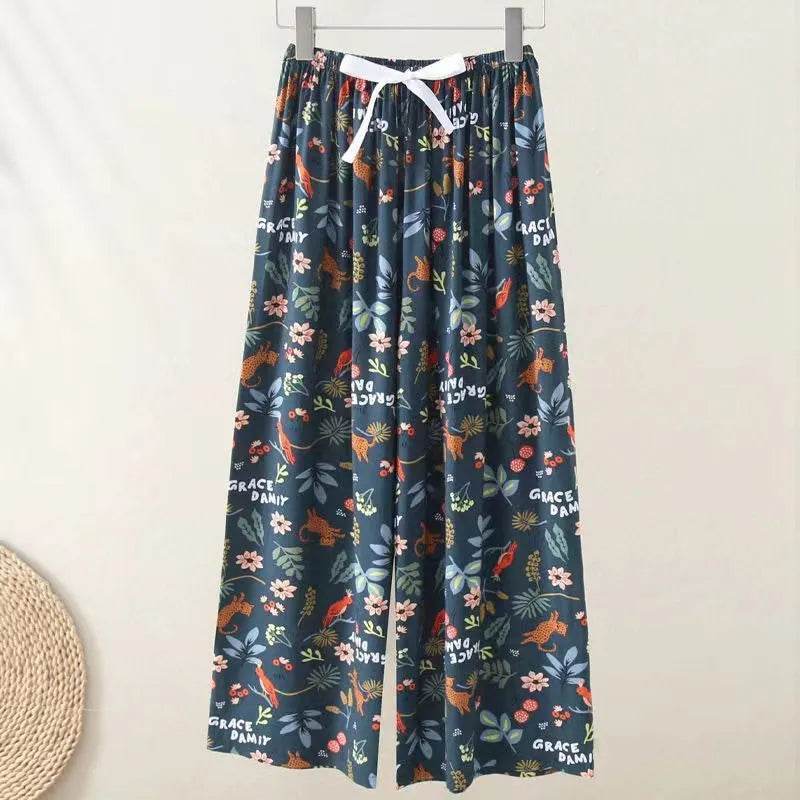 Cotton Silk Pajama Lounge trouser Pants Summer Women - EX-STOCK Canada
