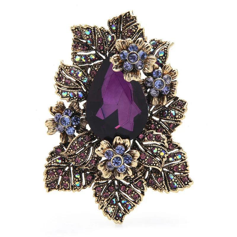 Épingle de veste de costume fleur française en verre cristalEX-STOCK Canada