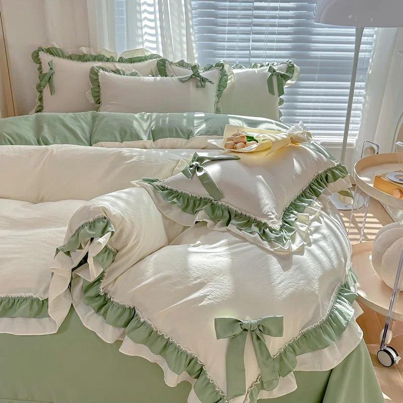 Solid Color Lace Bedsheet And Duvet Cover EX-STOCK Canada
