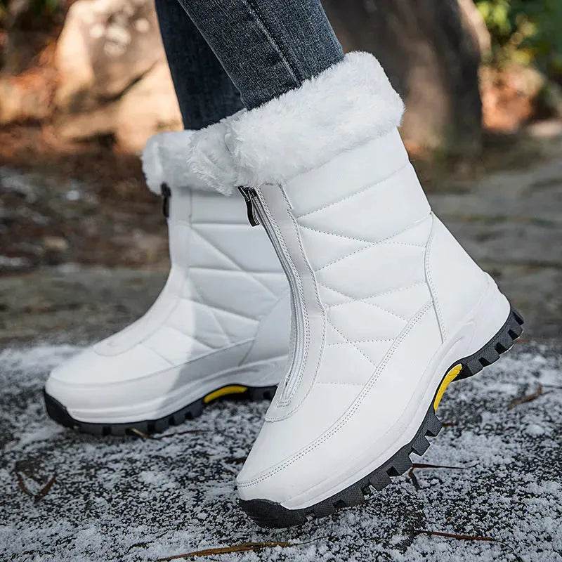 Winter Waterproof Snow Boots Women's Mid-calf Front Zipper - EX-STOCK Canada