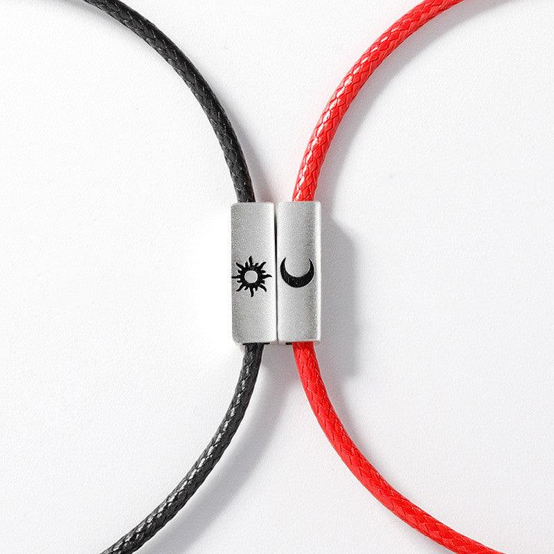 Bracciale Coppia Sole e Luna in Argento Sterling per Uomo e Donna Intrecciato - EX-STOCK Canada