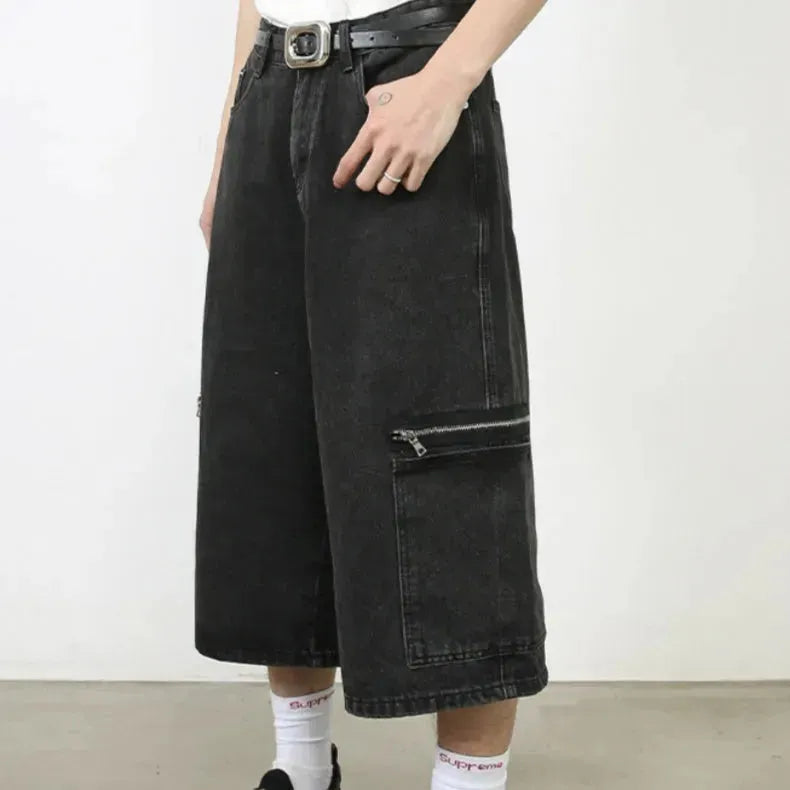 Workwear Denim Shorts New Loose Street Personalized Cropped Baggy Pants