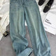 Starry Diamond In The Debris Rhinestone Straight Baggy Jeans Pant For Women - EX-STOCK Canada