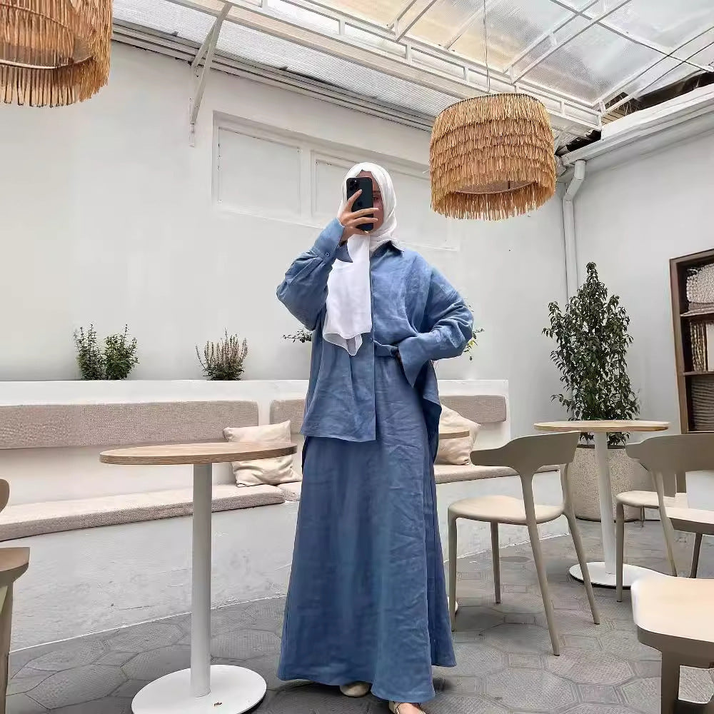 Women's Muslim Loose Long Sleeve Shirt Skirt - EX-STOCK Canada