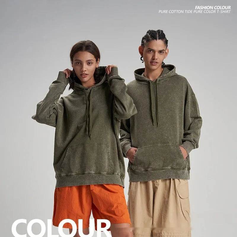 Unisex Teen Waxed Washed Distressed Hoodie Sweatshirt Pullover top - EX-STOCK Canada