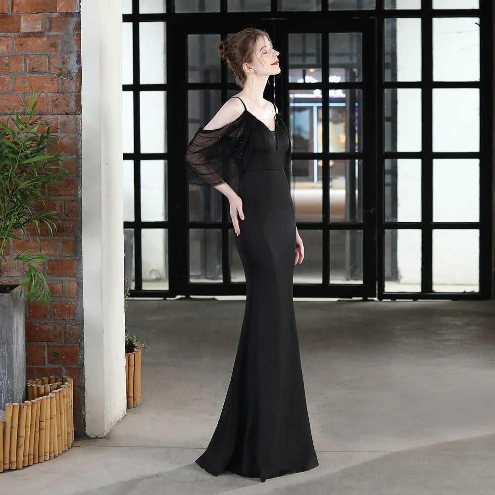 Bride Long Suspender Appreciation Dinner Party Slim-fit Fishtail Skirt Dress EX-STOCK Canada