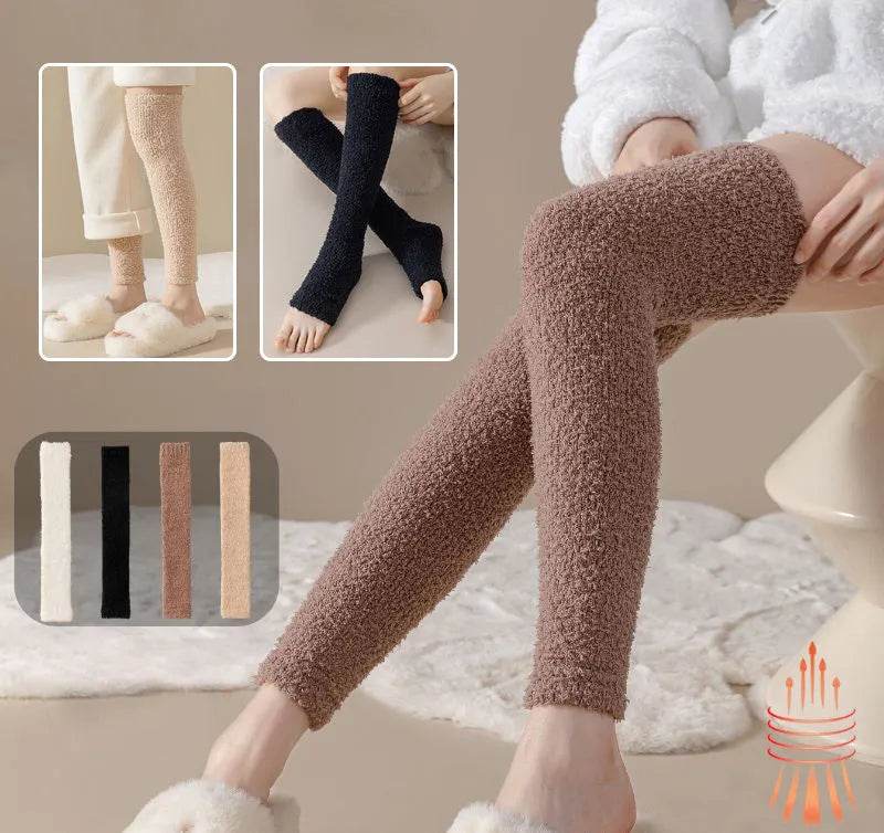 Winter Warm Plush Socks Women Dual-purpose Protection Heel And Knee Sock For Olds - EX-STOCK CANADA