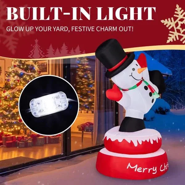 4.8FT Lighted Christmas Inflatable Decoration, Large Rotating Snowman With Motor, Funny Blow Up Yard Decorations With Built-in LED Lights For Holiday Party Front Yard Lawn Garden Decor EX-STOCK Canada