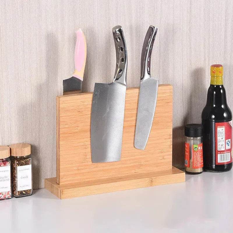 Wall Mounted Wooden Block Magnetic Knife Holder Rack - EX-STOCK Canada