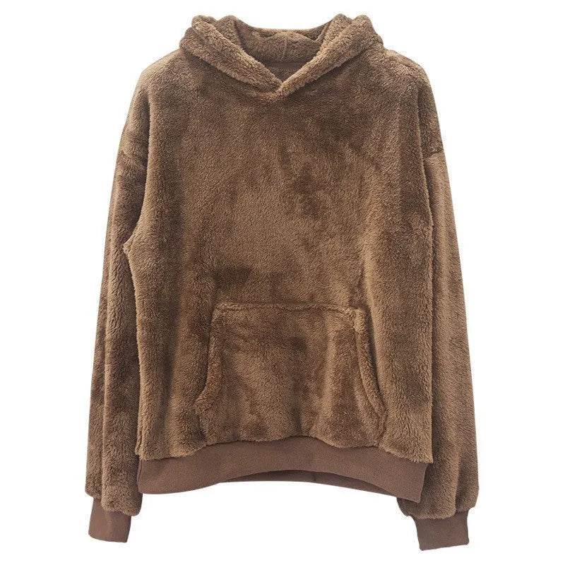 Men Winter New Double-sided Velvet Fleece Pocket Hoodie Sweatshirt Pullover - EX-STOCK Canada