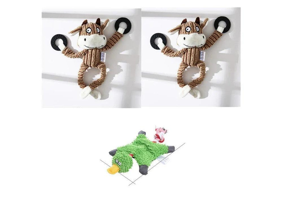 Pet Toy Donkey Shape Corduroy Chew Toy For Dogs Puppy Squeaker Squeaky Plush Bone Molar Dog Toy Pet Training Dog EX-STOCK Canada