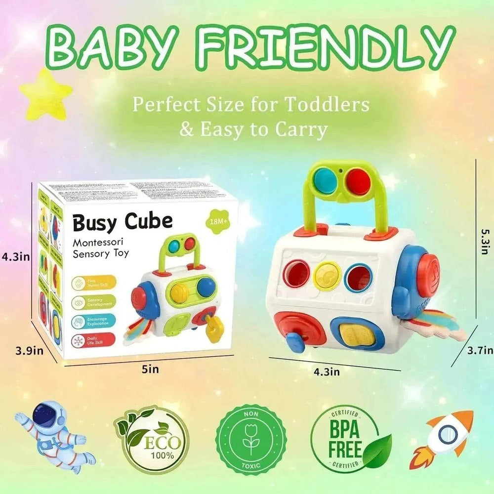 9 In 1 Busy Cube Baby & Toddler Montessori Sensory Toy - EX-STOCK Canada
