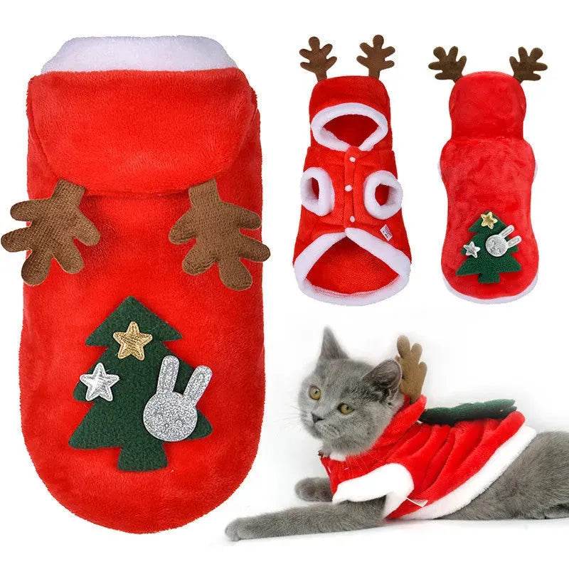 Pet flannel elk christmas clothes - EX-STOCK Canada