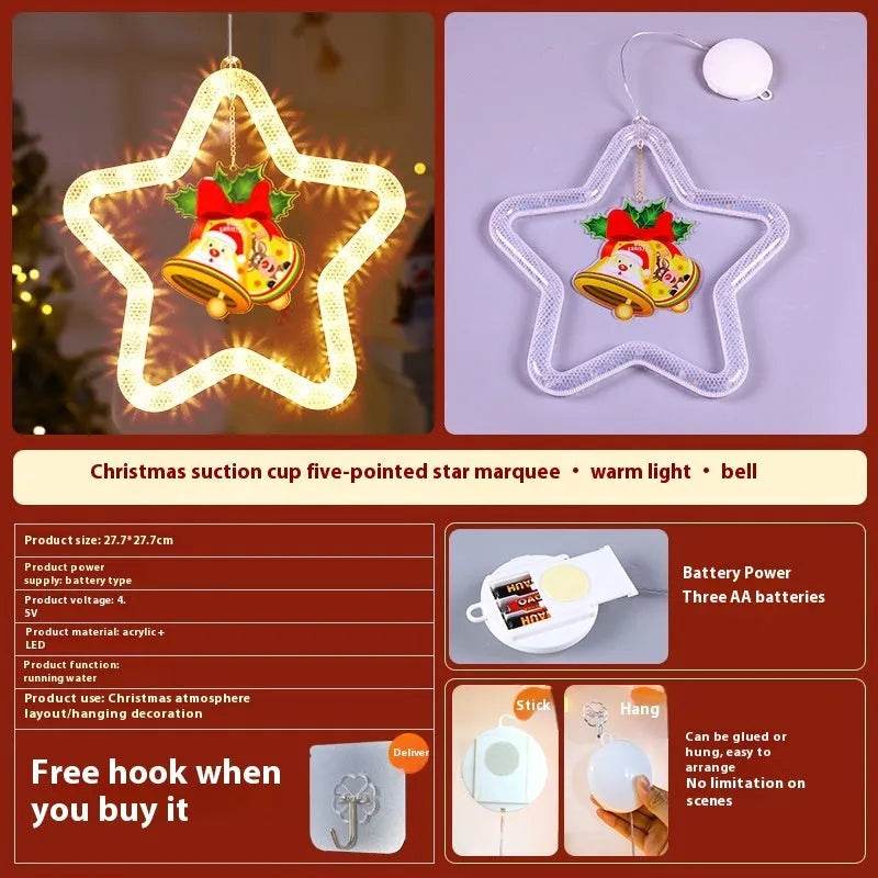Christmas Pendant Decoration Christmas Atmosphere Led Lights Led Christmas Star Light Decoration For Window Door For Holiday - EX-STOCK Canada