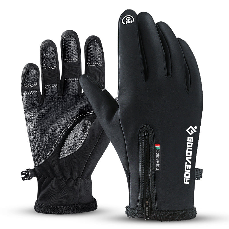 Guanti da Moto Invernali Golovejoy – Foderati in Pile, Touchscreen, Impermeabili | Nero & Grigio | S–XXL 2