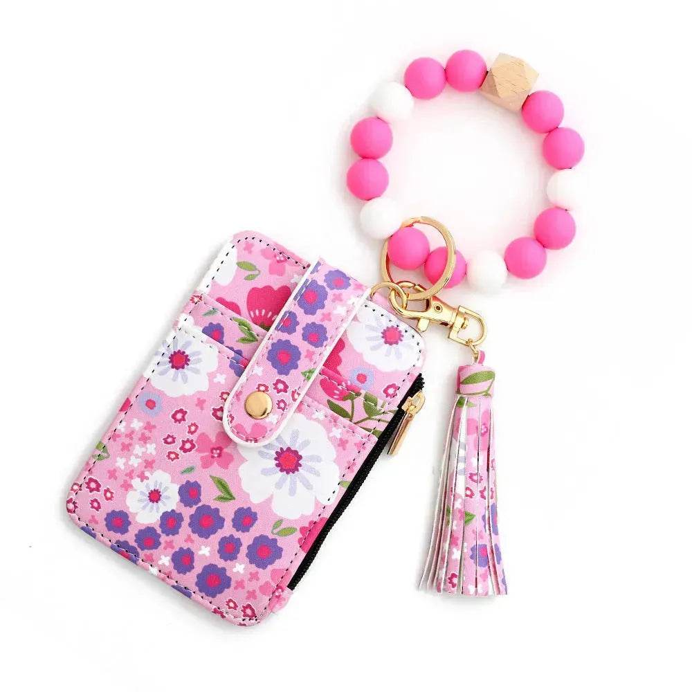 Women's Flora Print Tassel Leather Card Holder Wallet - EX-STOCK Canada