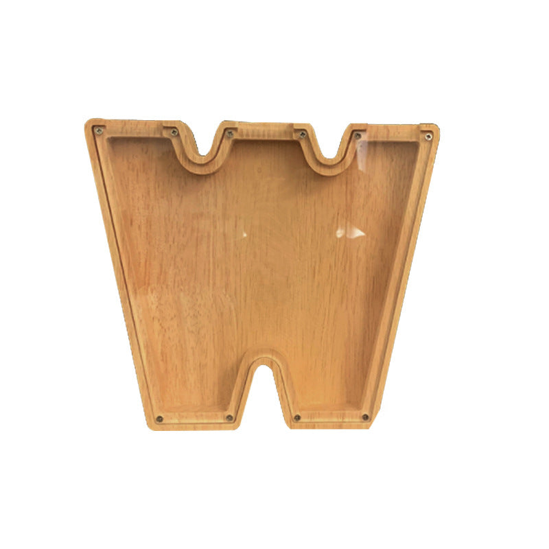 Wooden letter 'W' on a white background