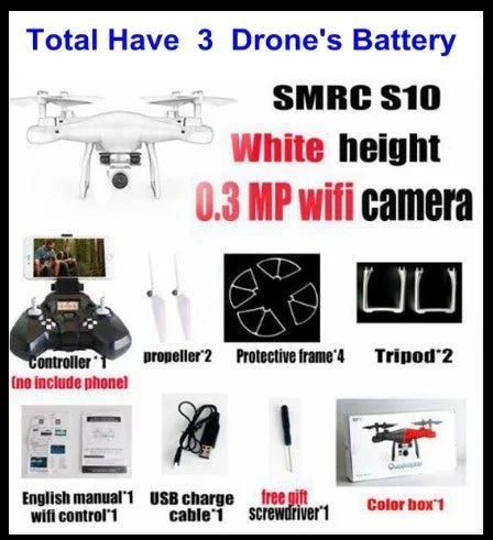 Sales Promotion WiFi 2MP Camera With S10 SMRC FPV Quadcopter Drone Helicopter UAV Micro Remote Control Toy RACER KIT Aircraft EX-STOCK Canada