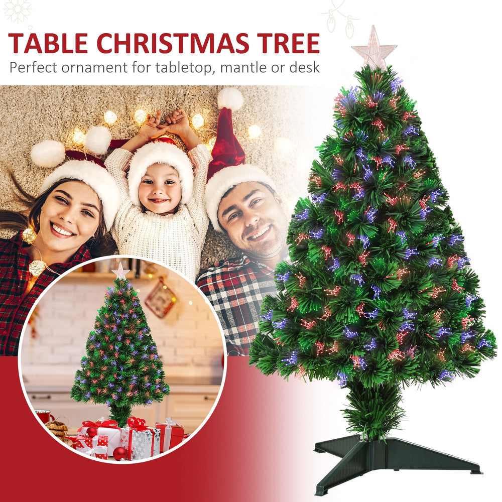 2.5FT Prelit Artificial Tabletop Christmas Tree With Fibre Optics Holiday Home Xmas Decoration For Table And Desk Geen EX-STOCK Canada