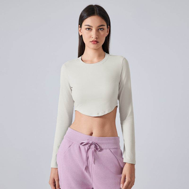 Women Slim Fit Long Sleeve Crop top Workout Sports Gym top - EX-STOCK Canada