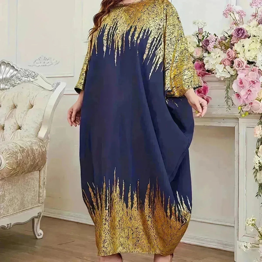 Fashion abbellisca ABAYA Middle Oriente Stampa Colore Contrasto Patchwork MANSEVE LUGGIO Abito a maniche lunghe estate sciolte